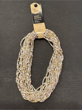 Bead Landing Handcrafted Pink & Gold Multi-Strand Seed Bead Necklace